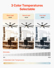 VEVOR 84 In Ceiling Fan with Light 6-Speed Remote Control Reversible Motor Black