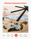 VEVOR 84 In Ceiling Fan with Light 6-Speed Remote Control Reversible Motor Black
