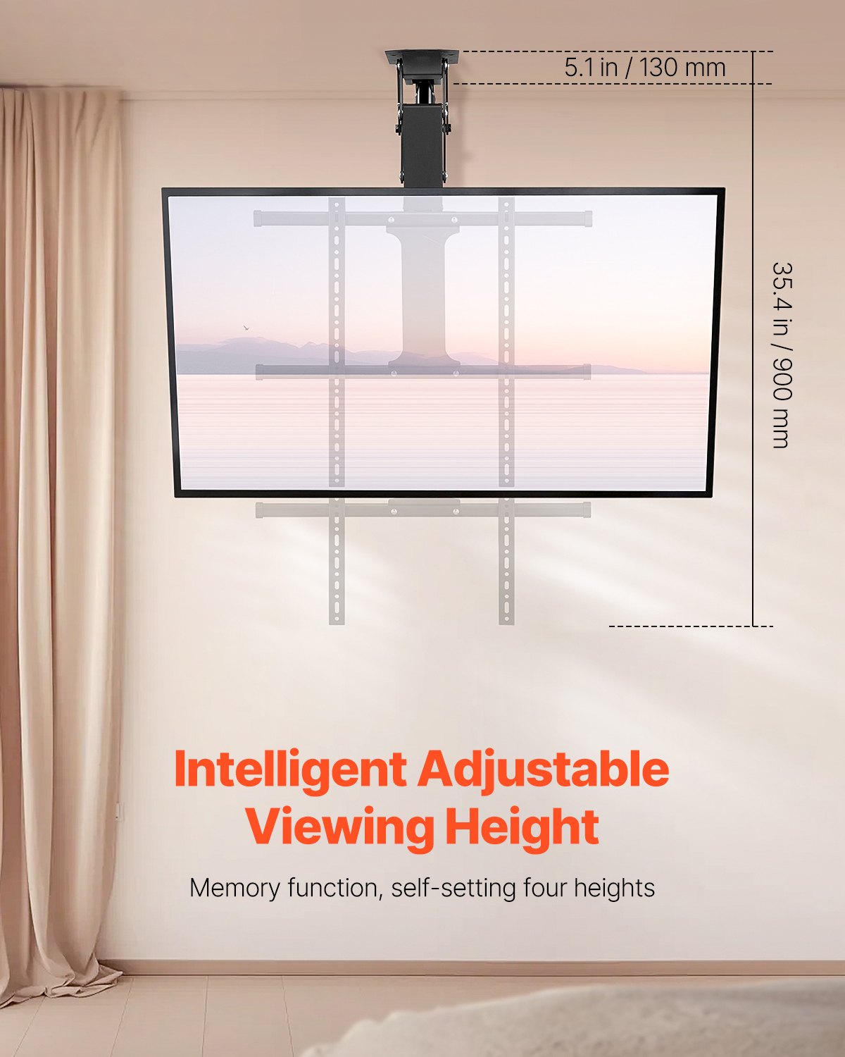 VEVOR Motorized Ceiling TV Mount Electric Flip Down TV Mount for 32-65 in Screen