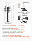 VEVOR Motorized TV Lift Stand Mount Bracket 132 lbs Load with Remote Control