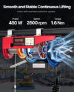 VEVOR Electric Hoist, 440lbs Lifting Capacity, 480W 110V Electric Steel Wire Winch with Wireless Remote Control, 40ft Single Cable Lifting Height & Pure Copper Motor, for Garage Warehouse Factory