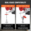 VEVOR Electric Hoist Crane Winch 1320 lbs 328 ft Wireless & 14 ft Wired Remote
