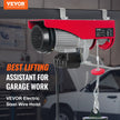 VEVOR Electric Hoist, 440 lbs Lifting Capacity, 480W 110V Electric Steel Wire Winch with 14ft Wired Remote Control, 40ft Single Cable Lifting Height & Pure Copper Motor, for Garage Warehouse Factory