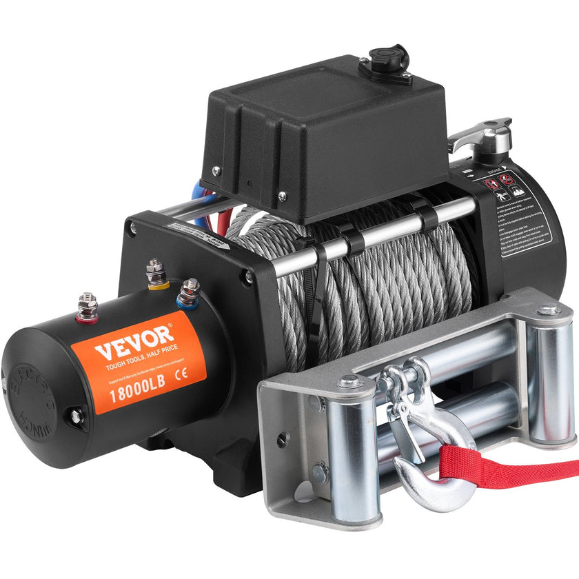 VEVOR Electric Winch Truck 18,000 lb Steel Cable IP65 Waterproof Remote Control