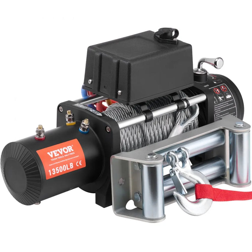 VEVOR Electric Winch Truck 13,500 lb Steel Cable IP65 Waterproof Remote Control