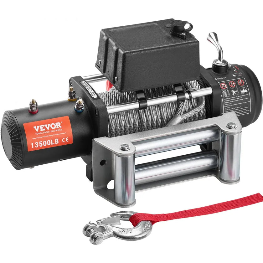 VEVOR Electric Winch Truck 13,500 lb Steel Cable IP65 Waterproof Remote Control