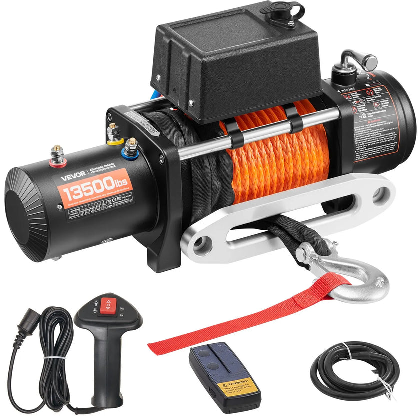 VEVOR Electric Winch Truck 13,500 lb Synthetic Rope Waterproof Remote Control