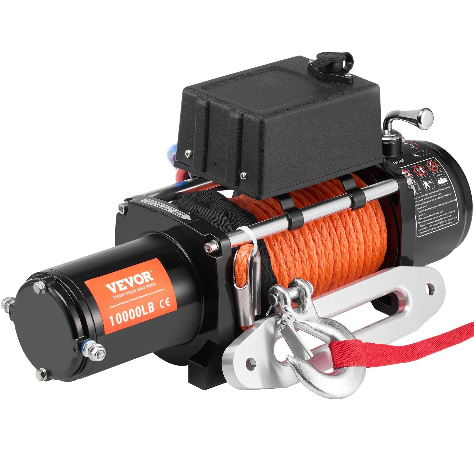 VEVOR Electric Winch Truck 10,000 lb Synthetic Rope Waterproof Remote Control