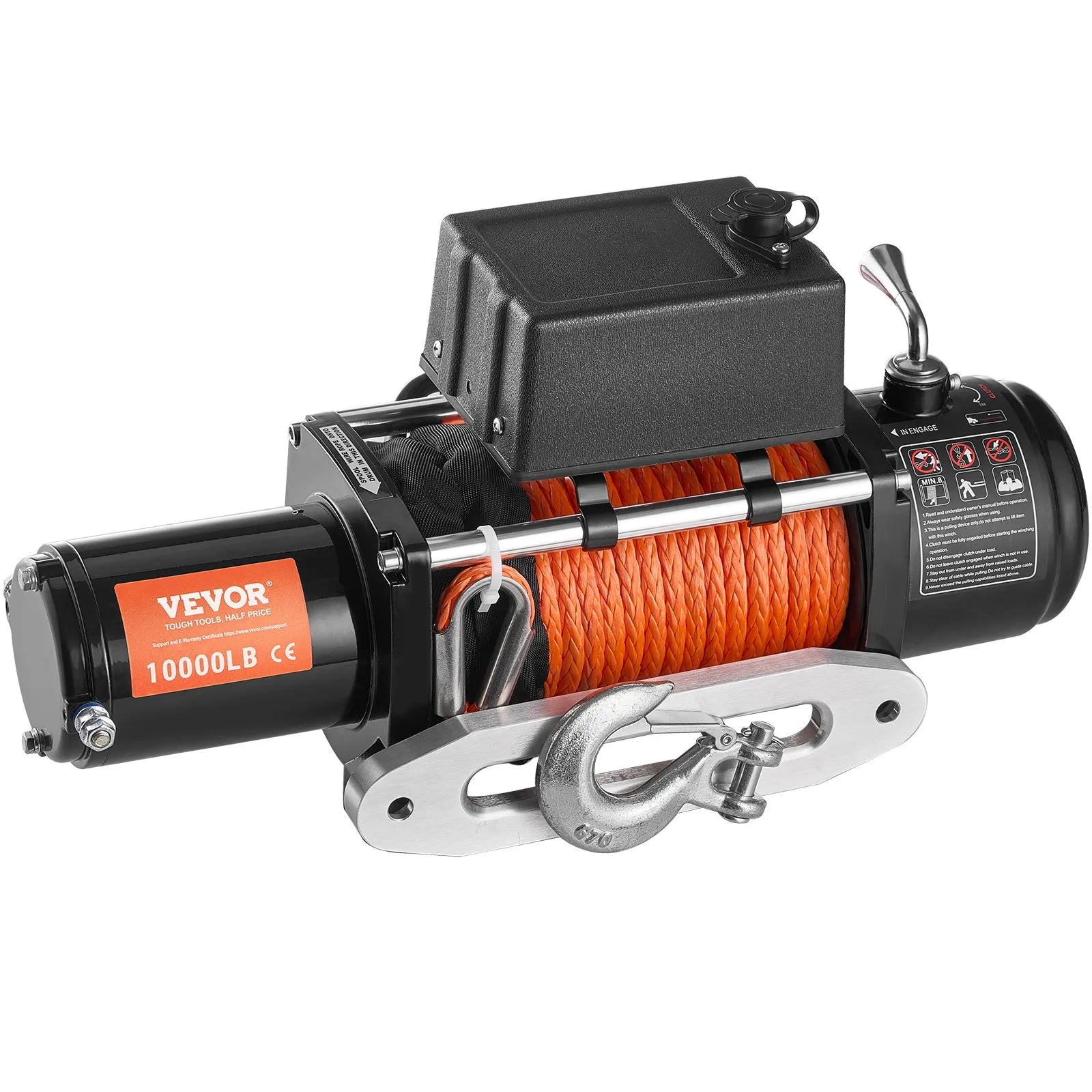 VEVOR Electric Winch Truck 10,000 lb Synthetic Rope Waterproof Remote Control