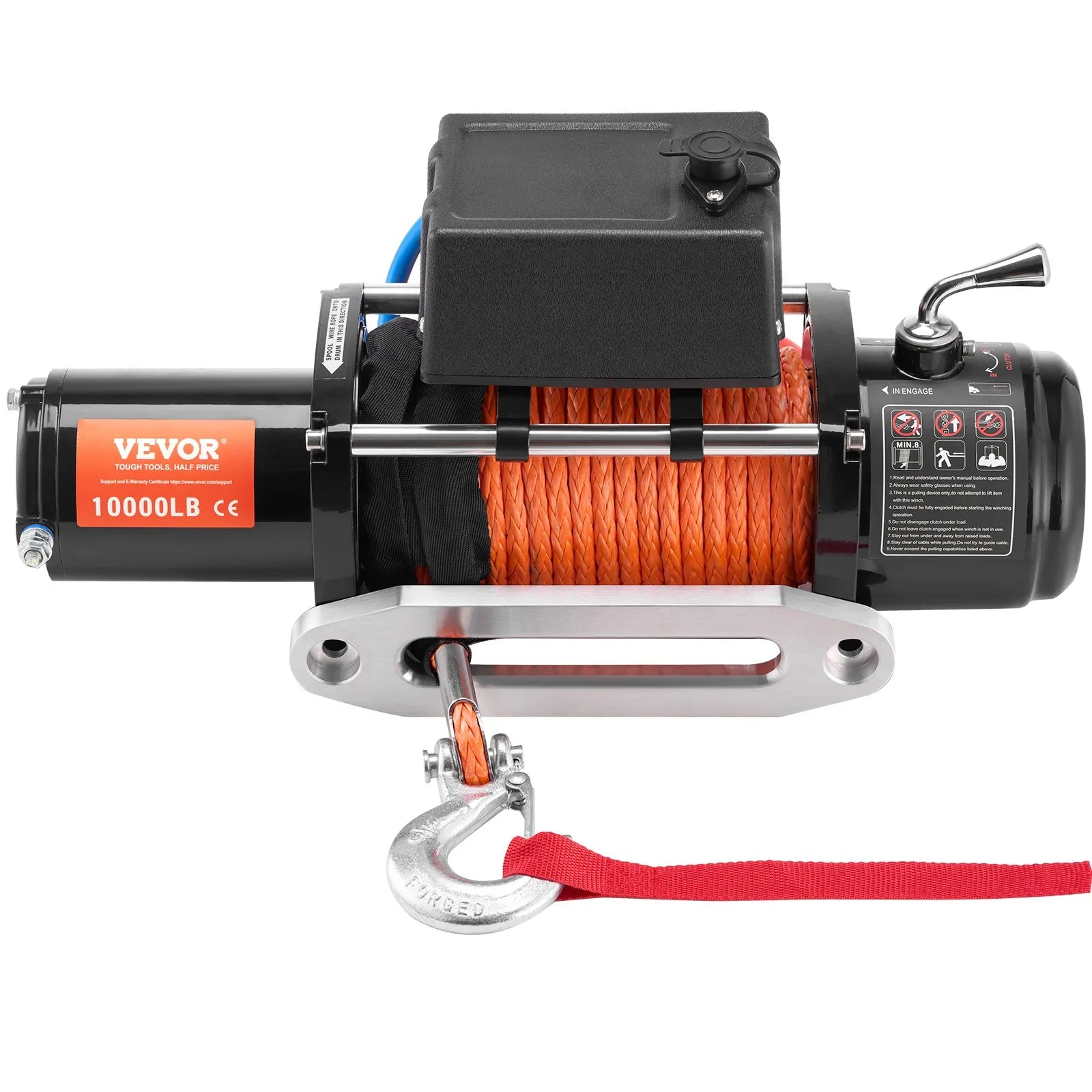 VEVOR Electric Winch Truck 10,000 lb Synthetic Rope Waterproof Remote Control