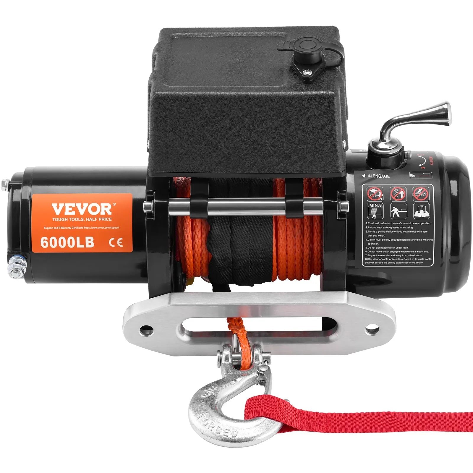 VEVOR Electric Winch for Truck 6000 lb Synthetic Rope Waterproof Remote Control