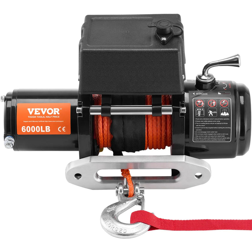 VEVOR Electric Winch for Truck 6000 lb Synthetic Rope Waterproof Remote Control