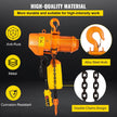 VEVOR 1 Ton Electric Chain Hoist, Single Phase 2200Lbs 10ft Lift Height with Electrical Hook, Mount Chain Hoist G80, Double Chain with Pendant Control 110V for Logistics, Factories and Agriculture