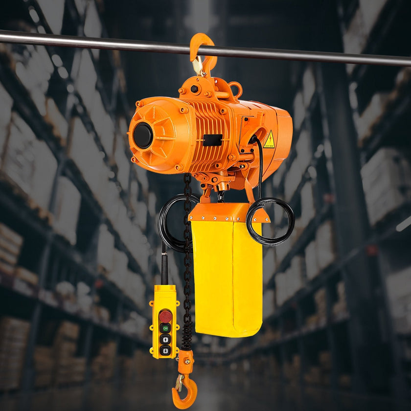 VEVOR 1 Ton Electric Chain Hoist, Single Phase 2200Lbs 10ft Lift Height with Electrical Hook, Mount Chain Hoist G80, Double Chain with Pendant Control 110V for Logistics, Factories and Agriculture