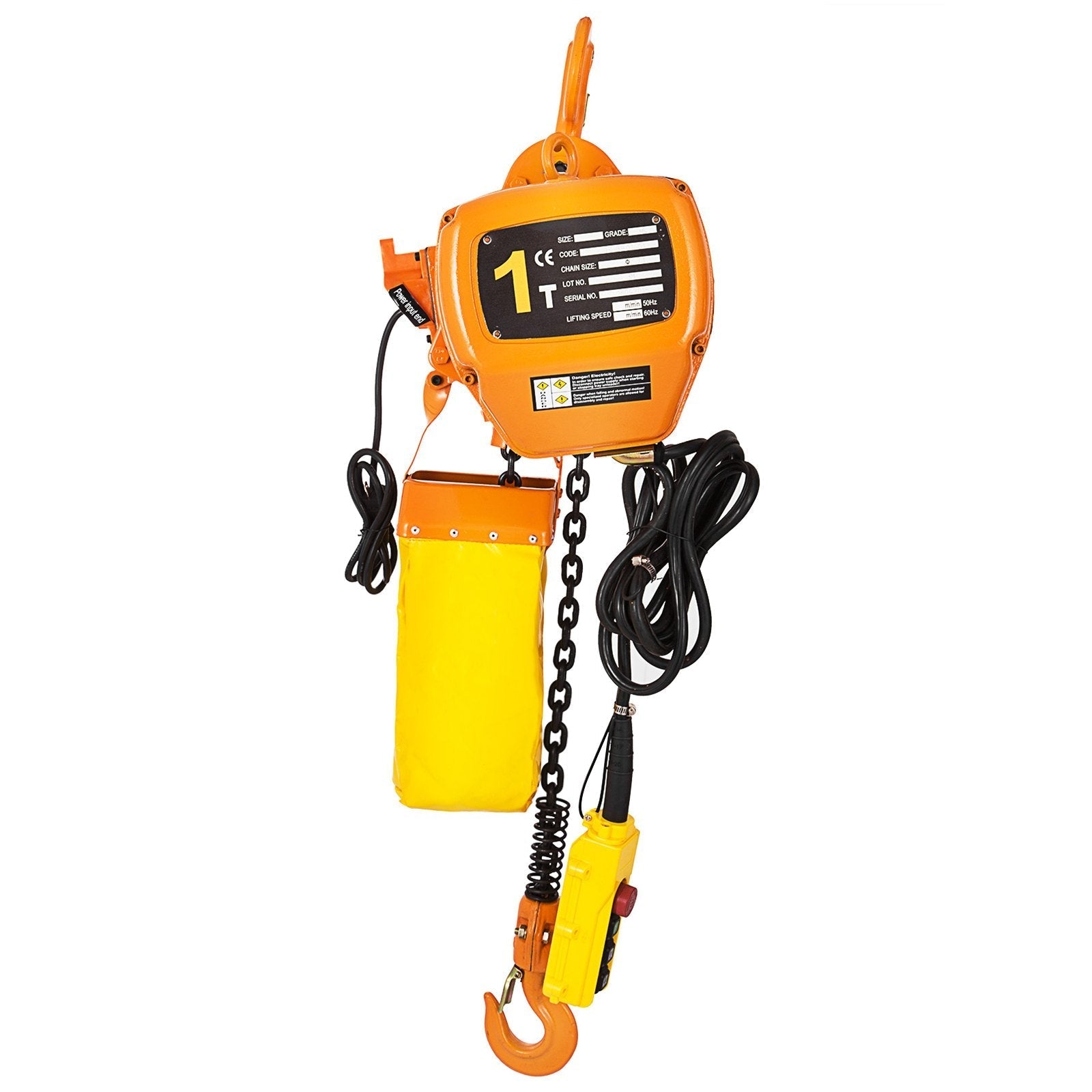 VEVOR 1 Ton Electric Chain Hoist, Single Phase 2200Lbs 10ft Lift Height with Electrical Hook, Mount Chain Hoist G80, Double Chain with Pendant Control 110V for Logistics, Factories and Agriculture