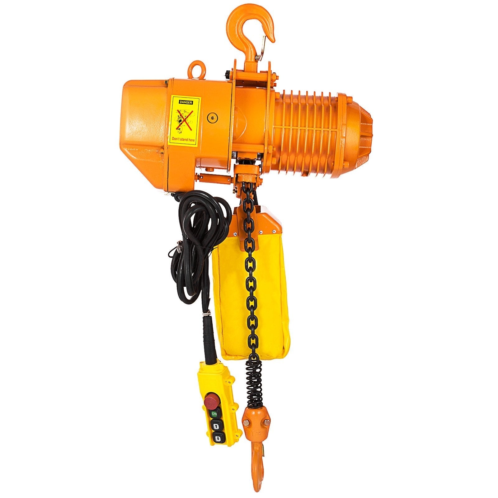 VEVOR 1 Ton Electric Chain Hoist, Single Phase 2200Lbs 10ft Lift Height with Electrical Hook, Mount Chain Hoist G80, Double Chain with Pendant Control 110V for Logistics, Factories and Agriculture