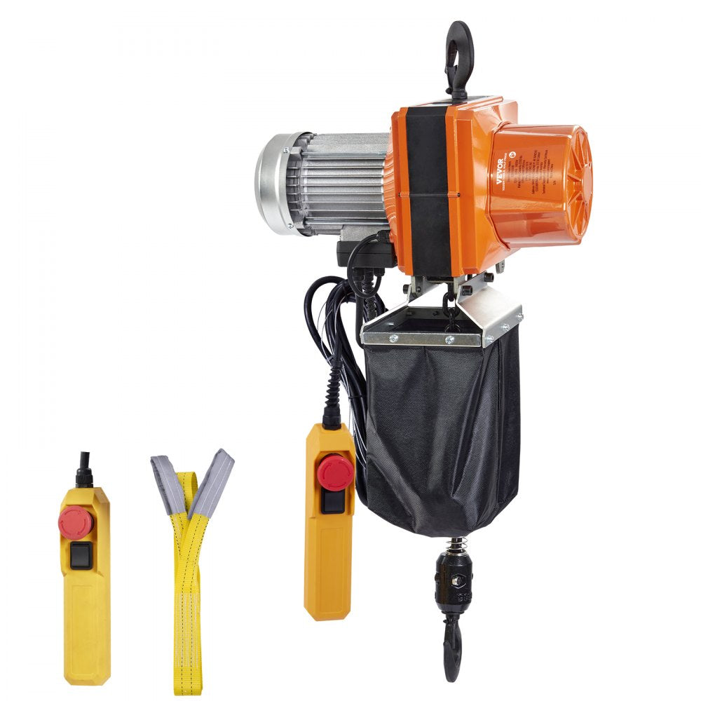 VEVOR Electric Chain Hoist, 2200 lbs/1 ton Capacity, 10 ft Lifting Height, 10 ft/min Speed, 120V, Single Phase Overhead Crane with G100 Chain, 10 ft Wired Remote Control for Garage, Shop, Hotel, Home