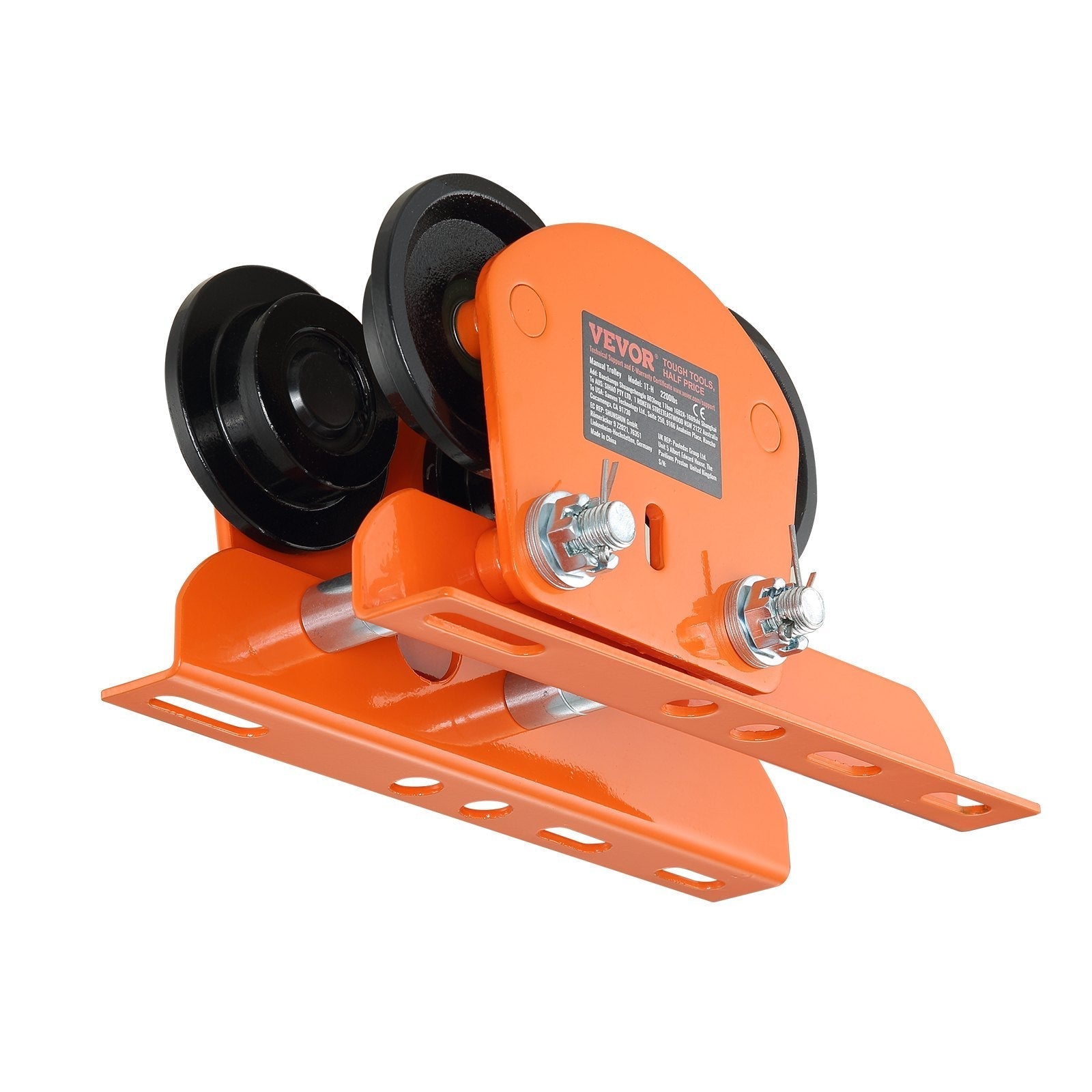 VEVOR Electric Hoist Manual Trolley, 1100 lbs/0.5 Ton Capacity for PA200 PA250 PA300 PA400 PA500, Push Beam Trolley with Dual Wheels, 2.36