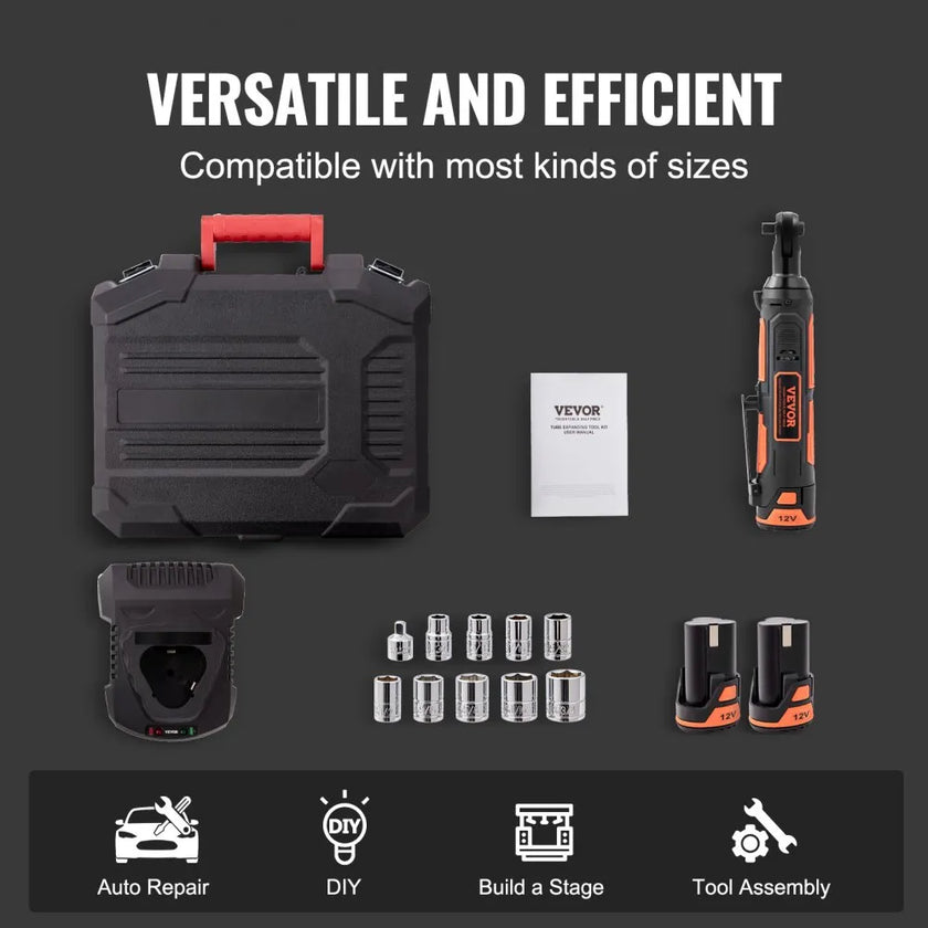 VEVOR Cordless Electric Ratchet Wrench, 3/8