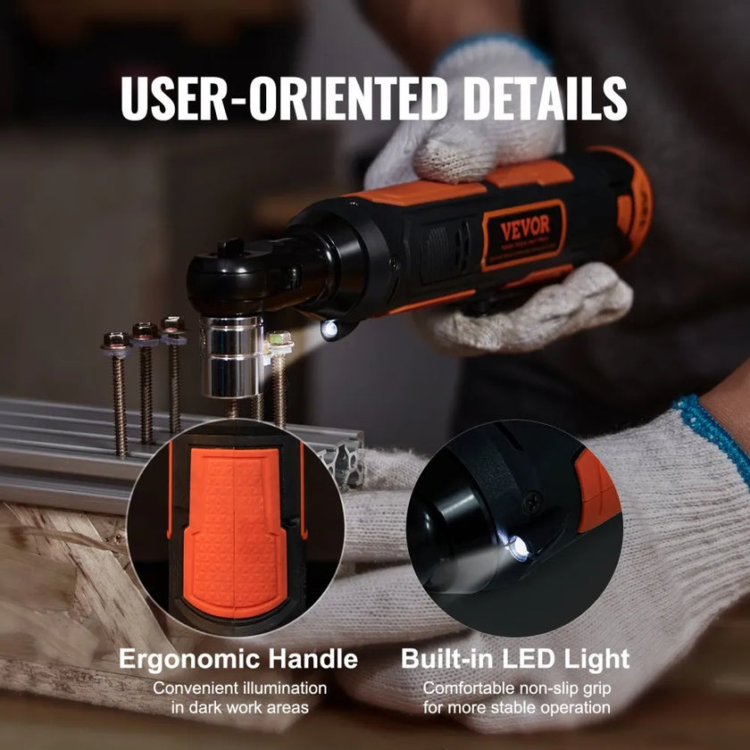 VEVOR Cordless Electric Ratchet Wrench, 3/8