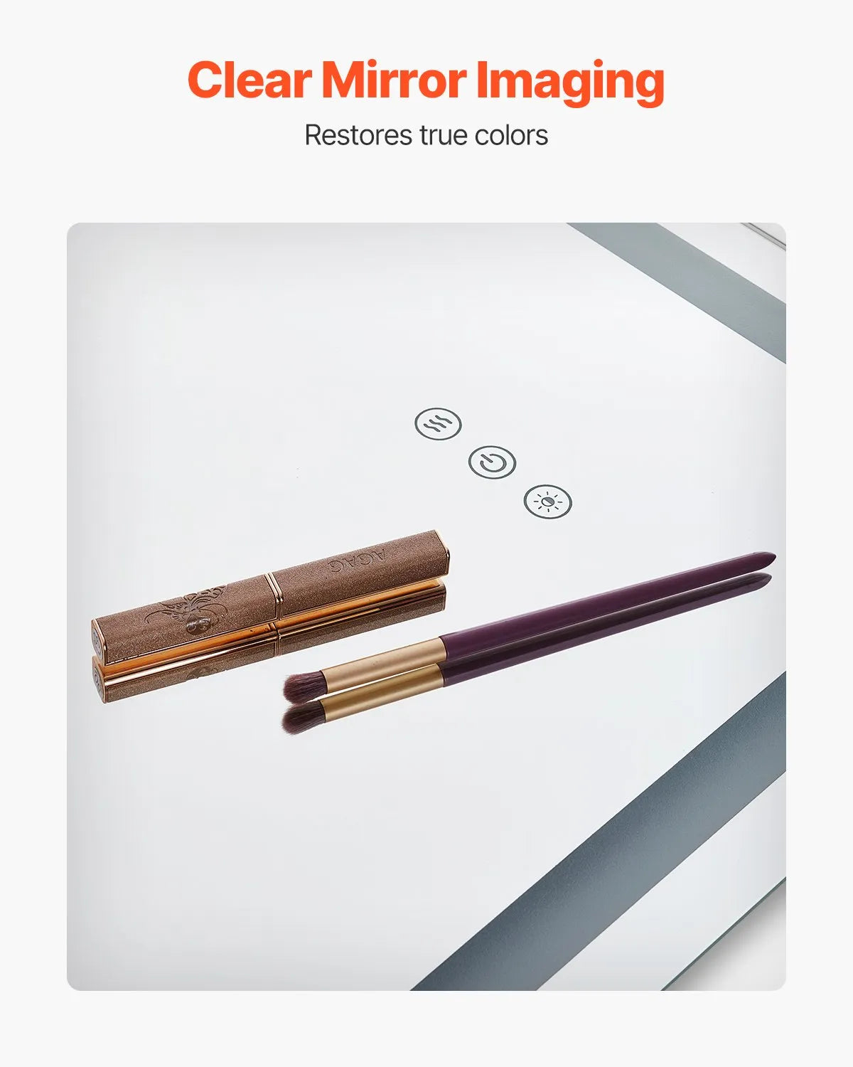 VEVOR LED Bathroom Mirror 3 Colors Anti-fog Wall Mounted Vanity Mirror 24