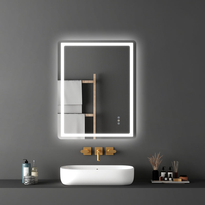 VEVOR LED Bathroom Mirror 3 Colors Anti-fog Wall Mounted Vanity Mirror 28