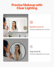 VEVOR LED Bathroom Mirror 3 Colors Anti-fog Wall Mounted Vanity Mirror 32