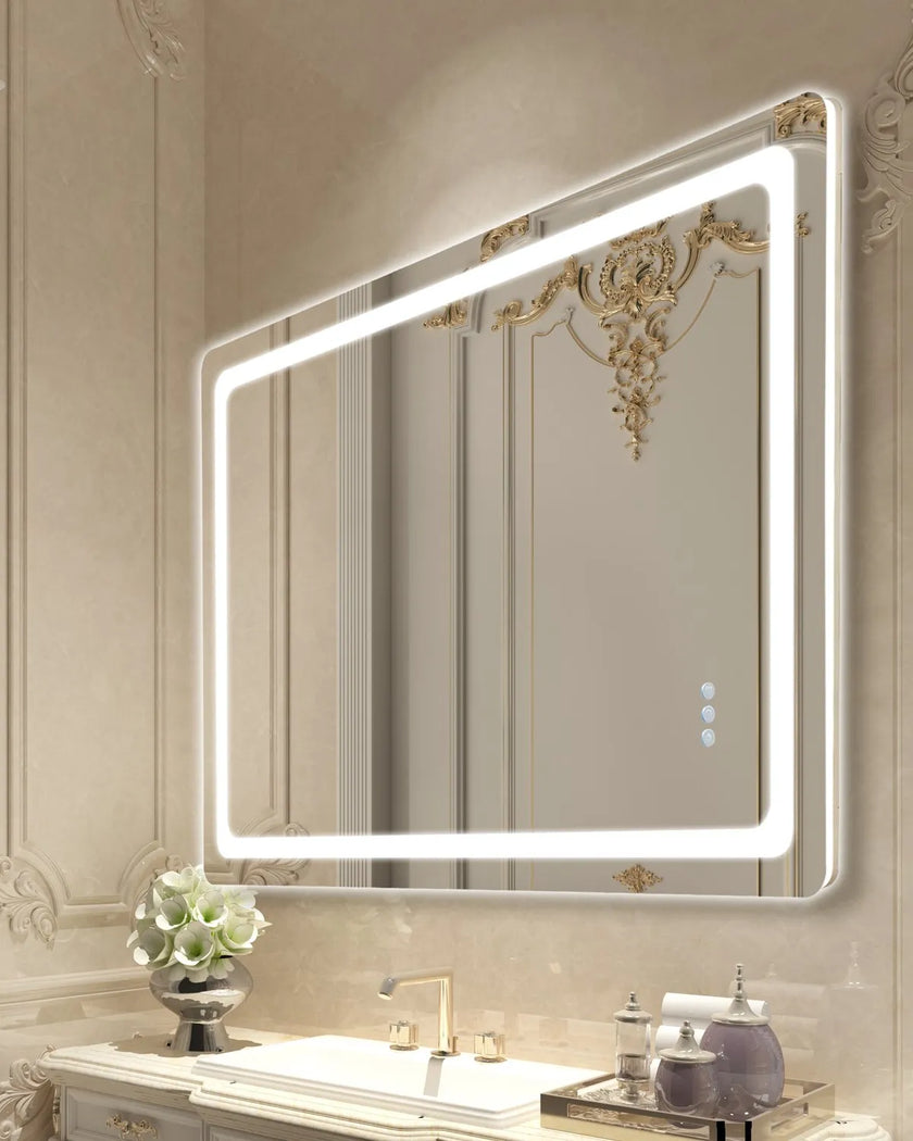 VEVOR LED Bathroom Mirror 3 Colors Anti-fog Wall Mounted Vanity Mirror 32