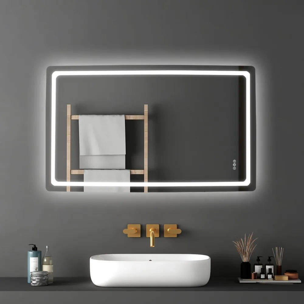 VEVOR LED Bathroom Mirror 3 Colors Anti-fog Wall Mounted Vanity Mirror 36