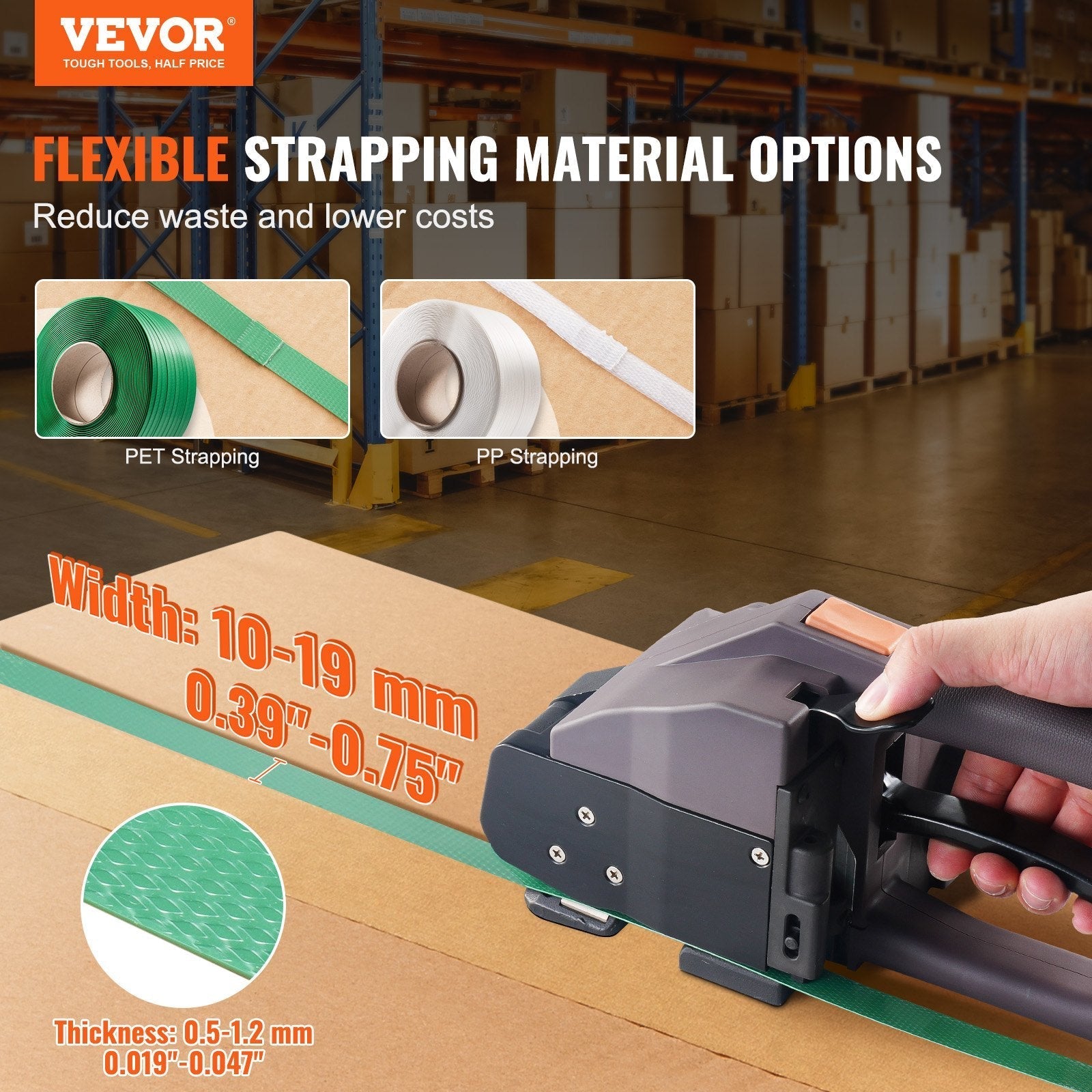 VEVOR Automatic Electric Strapping Machine Tool for PP/PET 0.39
