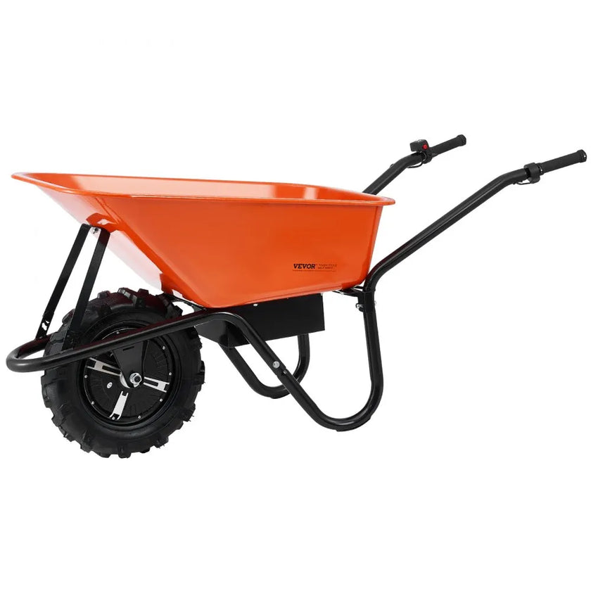 VEVOR Electric Wheelbarrow Cart One Wheel 5 Cu Ft Powered Dump Cart 330 lbs