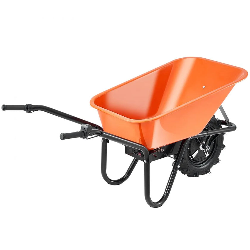 VEVOR Electric Wheelbarrow Cart One Wheel 5 Cu Ft Powered Dump Cart 330 lbs