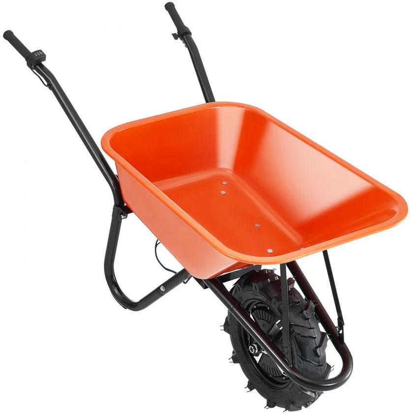 VEVOR Electric Wheelbarrow Cart One Wheel 5 Cu Ft Powered Dump Cart 330 lbs