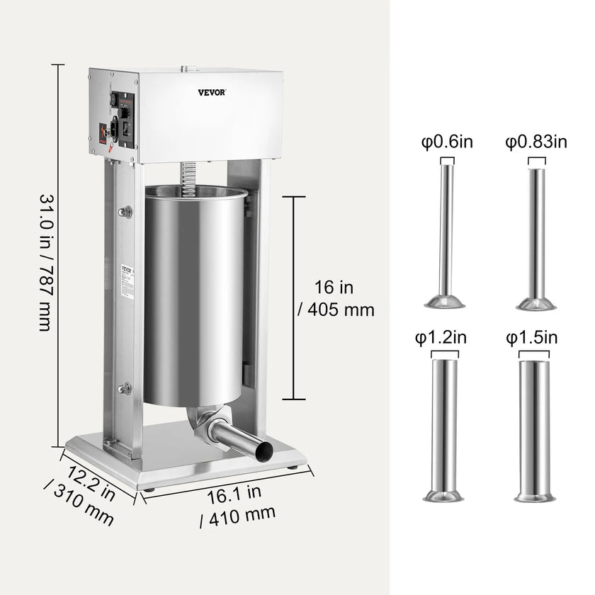 VEVOR Electric Sausage Stuffer 15L Variable Speed Sausage Maker Stainless Steel