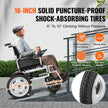 VEVOR Electric Wheelchair for Adults Seniors, 265 lbs Weight Capacity, 17.5in Width Lightweight Foldable Motorized Power Wheelchairs, UP to 12.5Miles Range All Terrain Power Chair, Adjustable Backrest