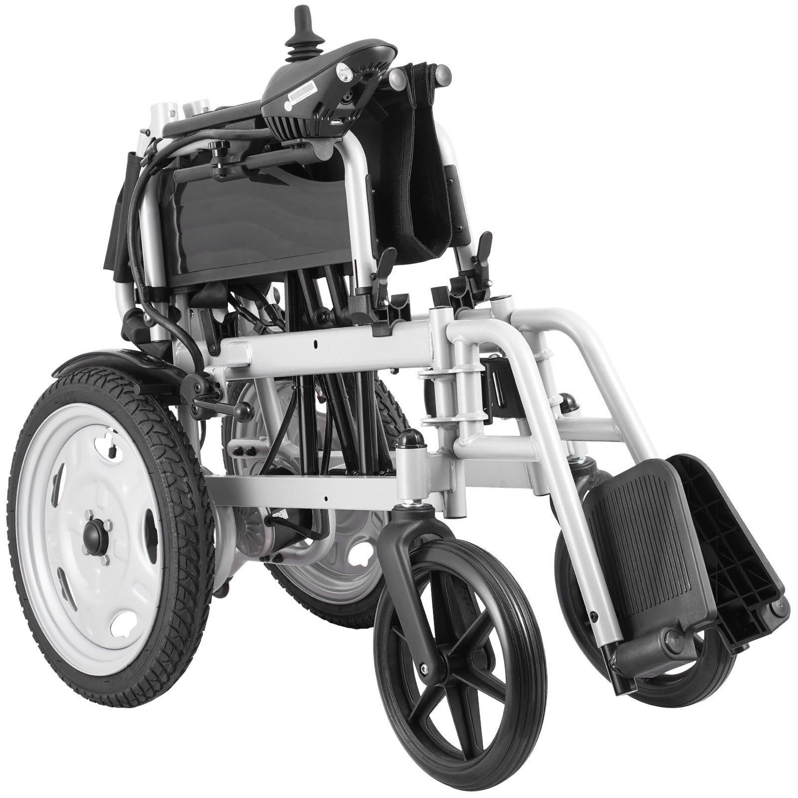 VEVOR Electric Wheelchair for Adults Seniors, 265 lbs Weight Capacity, 17.5in Width Lightweight Foldable Motorized Power Wheelchairs, UP to 12.5Miles Range All Terrain Power Chair, Adjustable Backrest