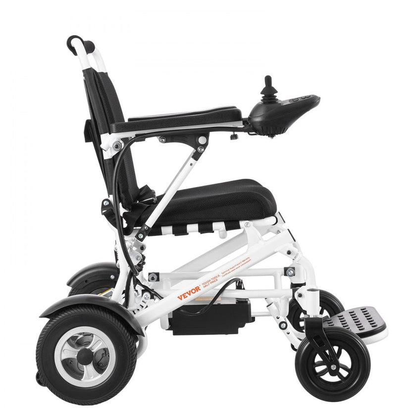 VEVOR Electric Wheelchair for Adults Seniors, 300 lbs Weight Capacity, 17.7 in Width Lightweight Foldable Motorized Power Wheelchairs, UP to 12.5 Miles Range All Terrain Aluminum Alloy Chair