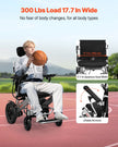 VEVOR Electric Wheelchair 300lbs Capacity Adjustable Backrest Foldable 13 Mile