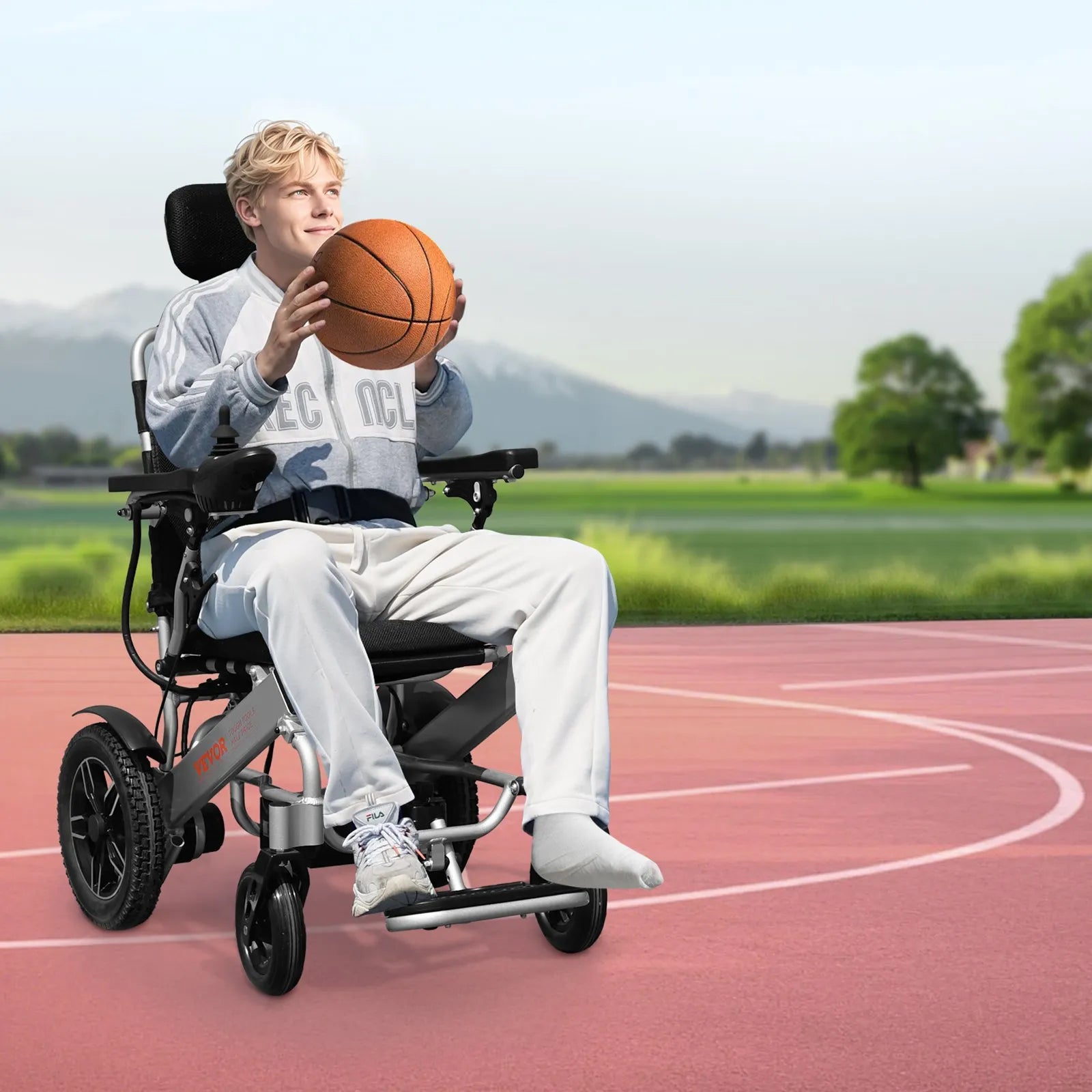 VEVOR Electric Wheelchair 300lbs Capacity Adjustable Backrest Foldable 13 Mile