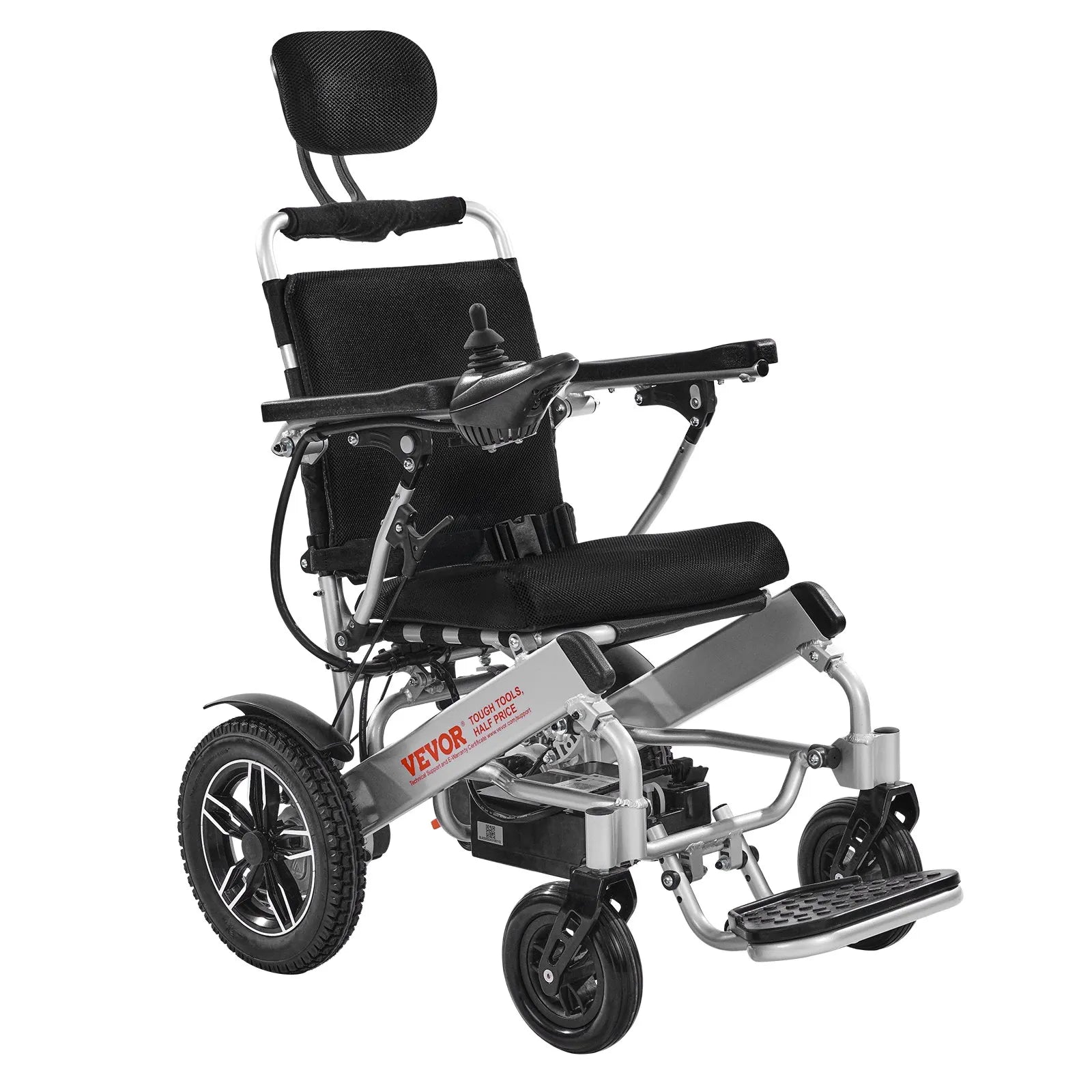 VEVOR Electric Wheelchair 300lbs Capacity Adjustable Backrest Foldable 13 Mile