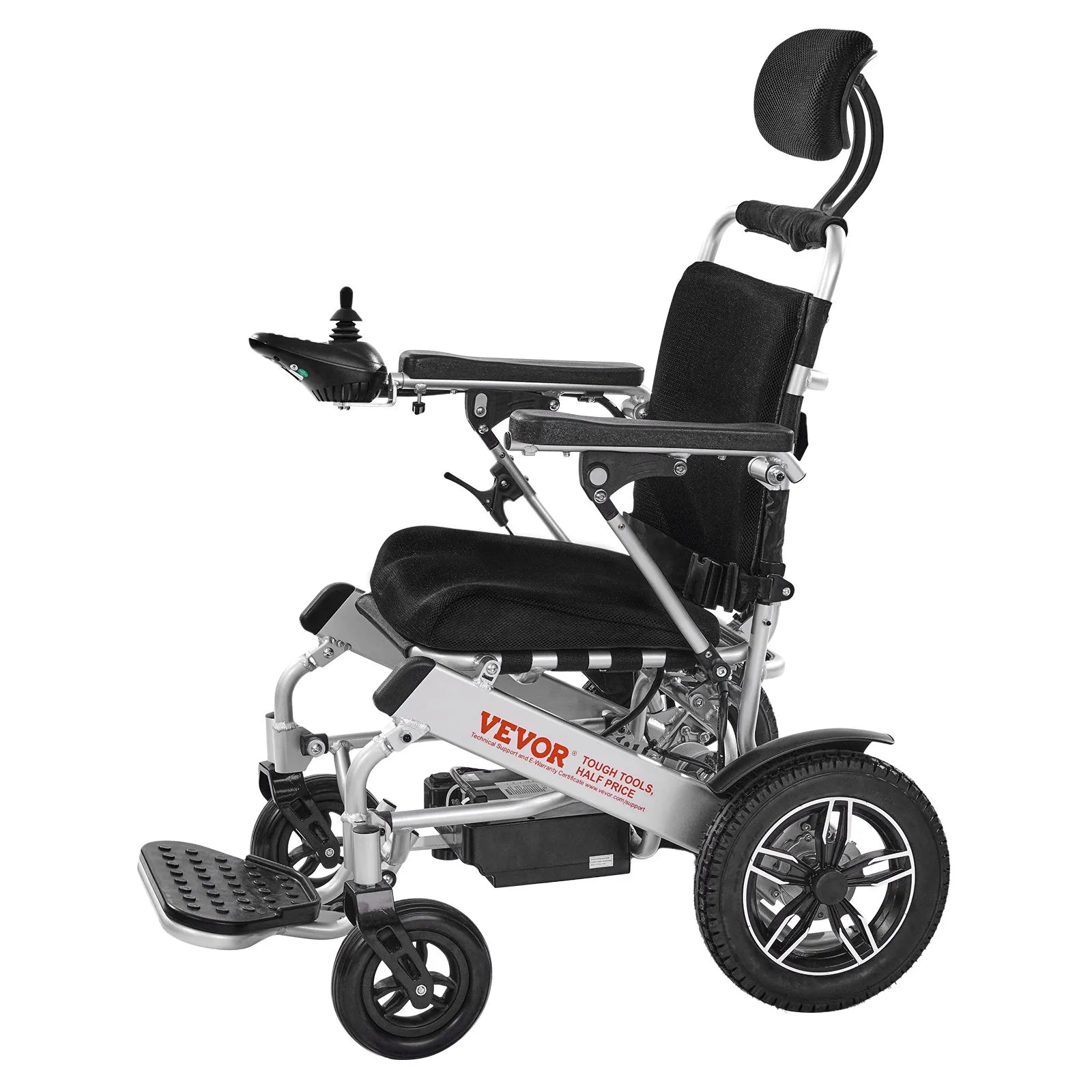 VEVOR Electric Wheelchair 300lbs Capacity Adjustable Backrest Foldable 13 Mile