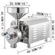 VEVOR Commercial Grinding Machine for Grain 2200W,Electric Stainless Steel Grain Grinder 30-50KG/H,Automatic Industrial Superfine Grain Grinder for Dried Materials Chinese Herb Spice Pepper Soybean