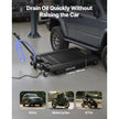 VEVOR Low Profile Oil Drain Pan, 17 Gallon Oil Drain Pan with Pump, Oil Change Pan with 180W Electric Pump, 8.2ft Hose & Folding Handle, Rolling Oil Drain Cart for Trucks, Buses, RVs