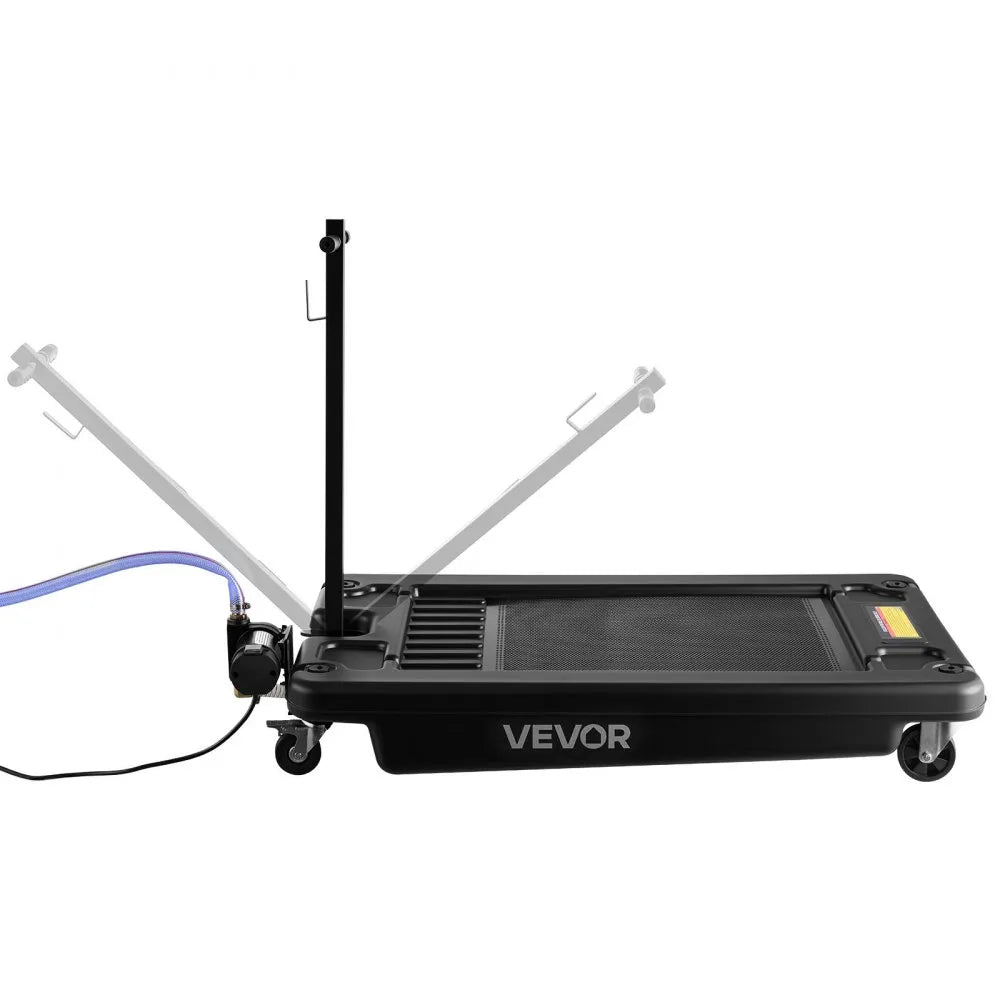 VEVOR Low Profile Oil Drain Pan, 17 Gallon Oil Drain Pan with Pump, Oil Change Pan with 180W Electric Pump, 8.2ft Hose & Folding Handle, Rolling Oil Drain Cart for Trucks, Buses, RVs