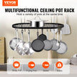 VEVOR Hanging Pot Rack, 32 inch Hanging Pot Rack Ceiling Mount, Ceiling Pot Rack with 12 S Hooks, 80 lbs Loading Weight, Ideal for Home, Restaurant, Kitchen Cookware, Utensils