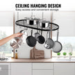 VEVOR Hanging Pot Rack, 32 inch Hanging Pot Rack Ceiling Mount, Ceiling Pot Rack with 12 S Hooks, 80 lbs Loading Weight, Ideal for Home, Restaurant, Kitchen Cookware, Utensils