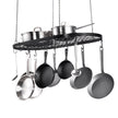 VEVOR Hanging Pot Rack, 32 inch Hanging Pot Rack Ceiling Mount, Ceiling Pot Rack with 12 S Hooks, 80 lbs Loading Weight, Ideal for Home, Restaurant, Kitchen Cookware, Utensils