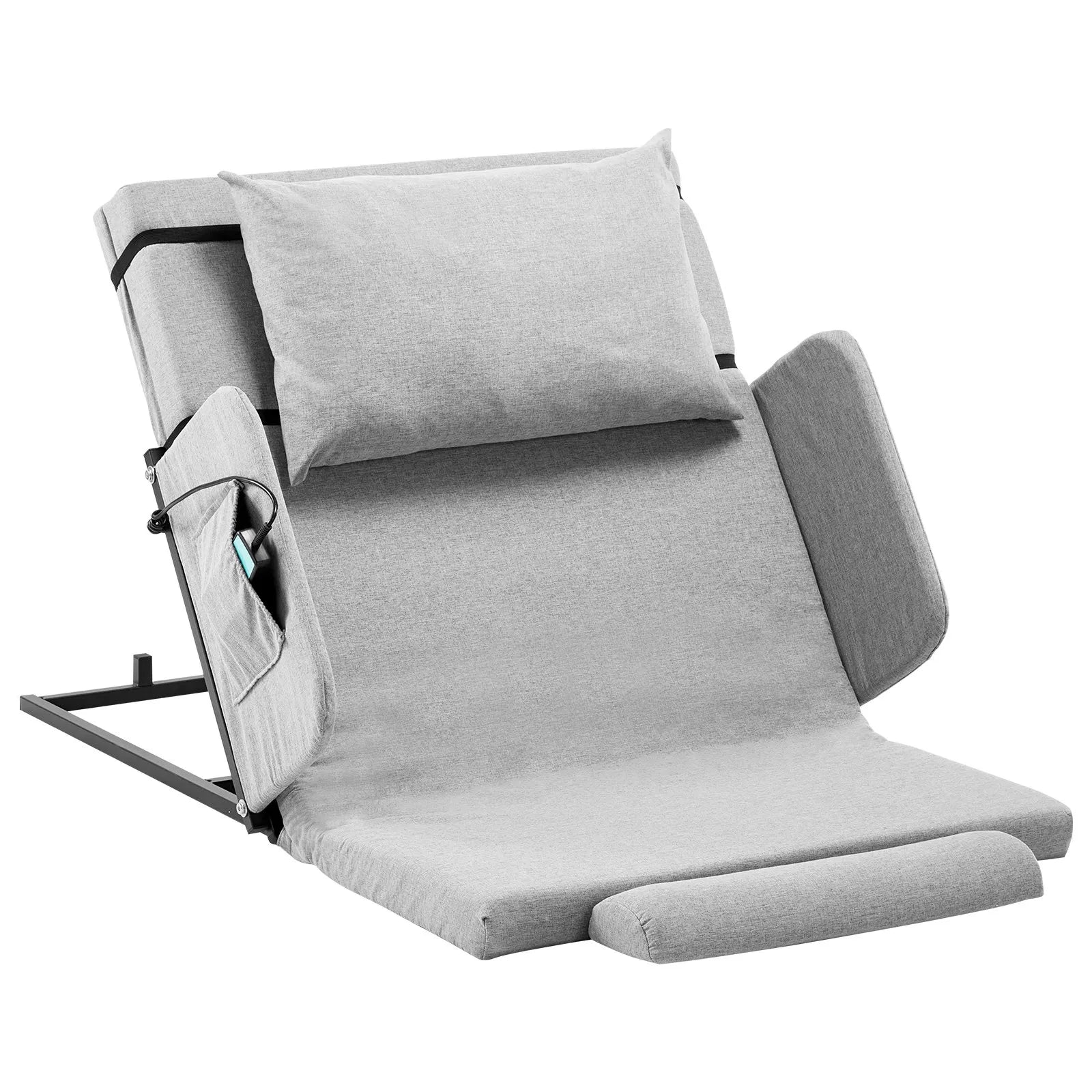 VEVOR Electric Lifting Backrest 300 lbs 4-68° Adjustable with Guardrail & Pouch