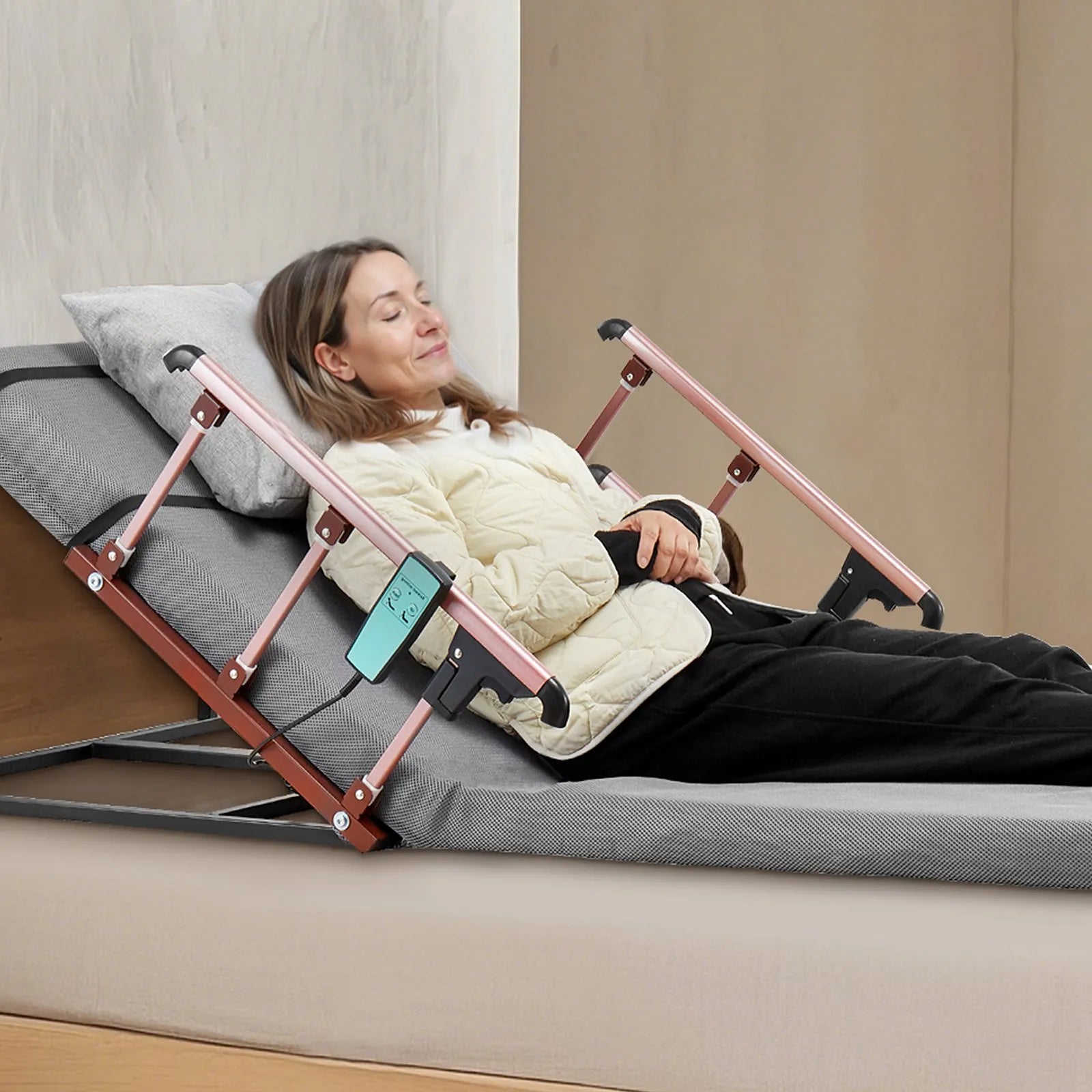 VEVOR Electric Lifting Backrest 300 lbs 4-68° Adjustable with Folable Guardrail