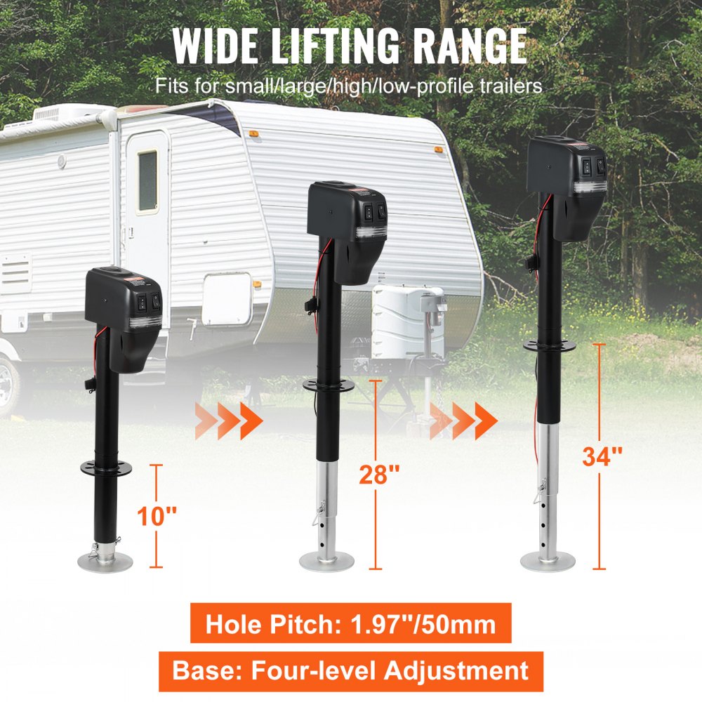 VEVOR Electric Trailer Jack, Power Tongue Jack Weight Capacity 4000 lbs, 9.84